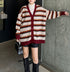 Multi Stripe Loose Knit Cardigan